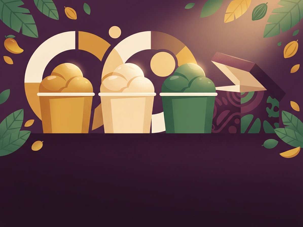 Vitrini de sabores da Boto Gelato